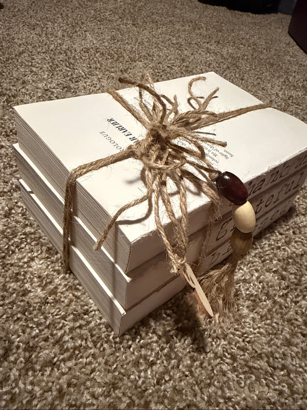 Stack of 3 hand-stamped “rescued” books (8”x5”x4”) - Picture 6 of 9